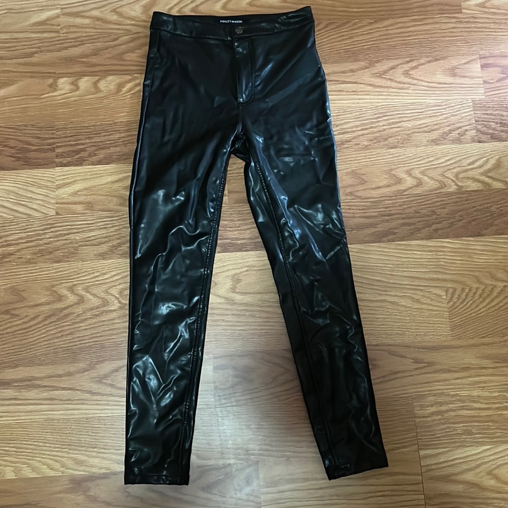 Faux leather pants